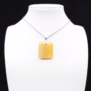 Square carnelian pendant