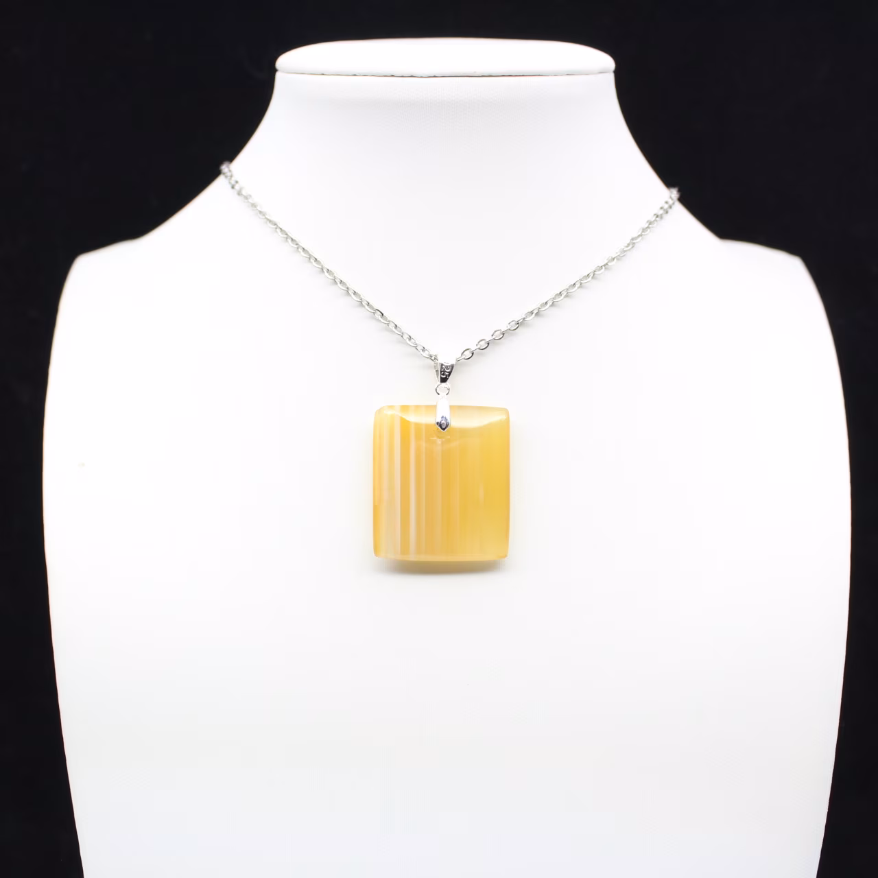 Square carnelian pendant