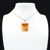 Square carnelian pendant - 0