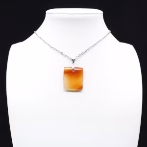 Square carnelian pendant