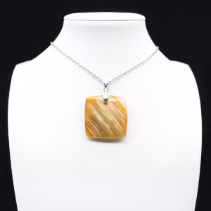 Square carnelian pendant