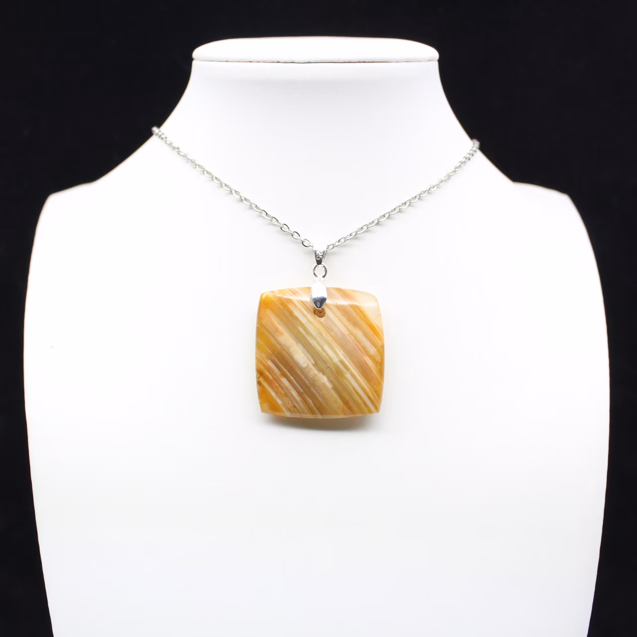 Square carnelian pendant