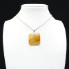 Square carnelian pendant - 0