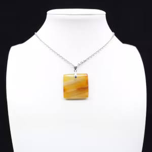 Square carnelian pendant