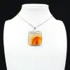 Square carnelian pendant - 0
