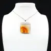 Square carnelian pendant - 2