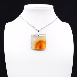 Square carnelian pendant