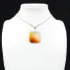 Square carnelian pendant - 0