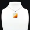 Square carnelian pendant - 2