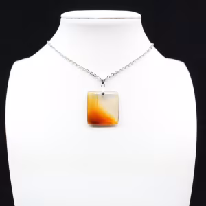 Square carnelian pendant