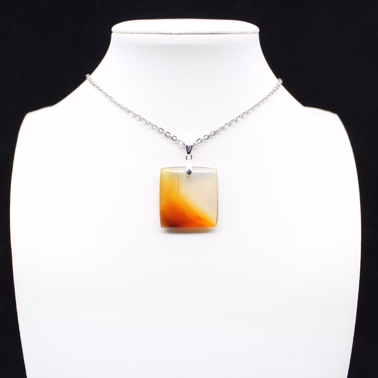 Square carnelian pendant