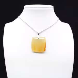 Square carnelian pendant