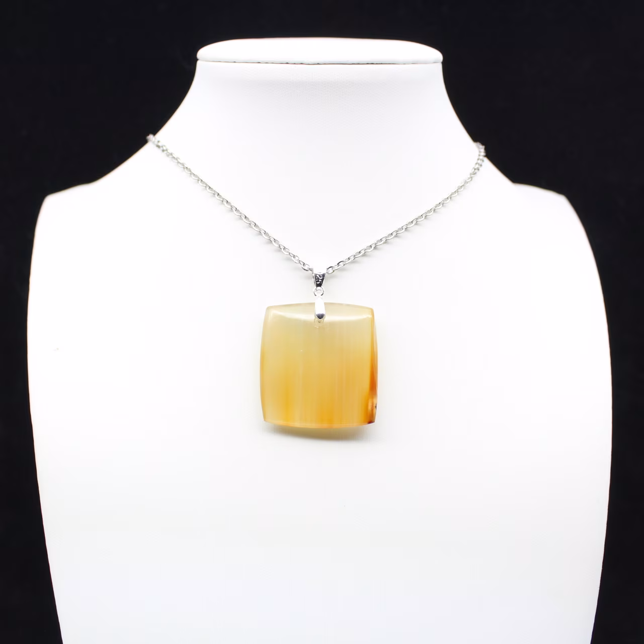Square carnelian pendant