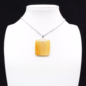 Square carnelian pendant