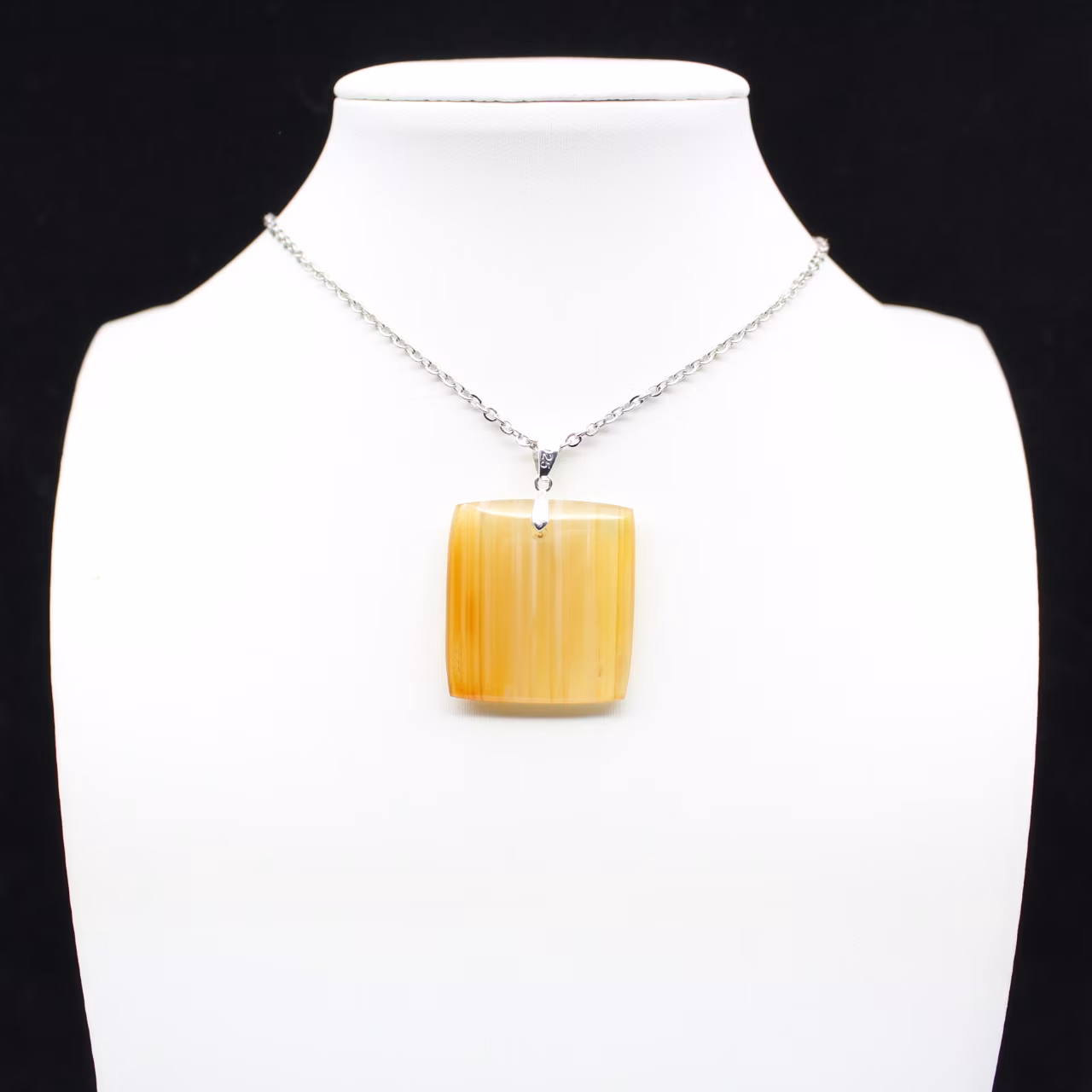 Square carnelian pendant