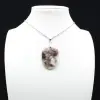 Oval Pendant with Pink Tourmaline Inclusion - 1
