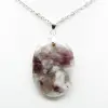 Oval Pendant with Pink Tourmaline Inclusion - 2