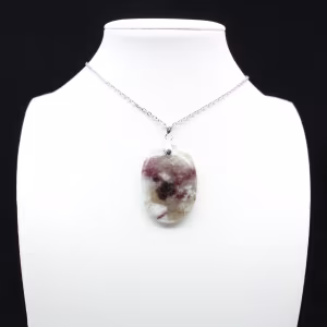 Oval Pendant with Pink Tourmaline Inclusion