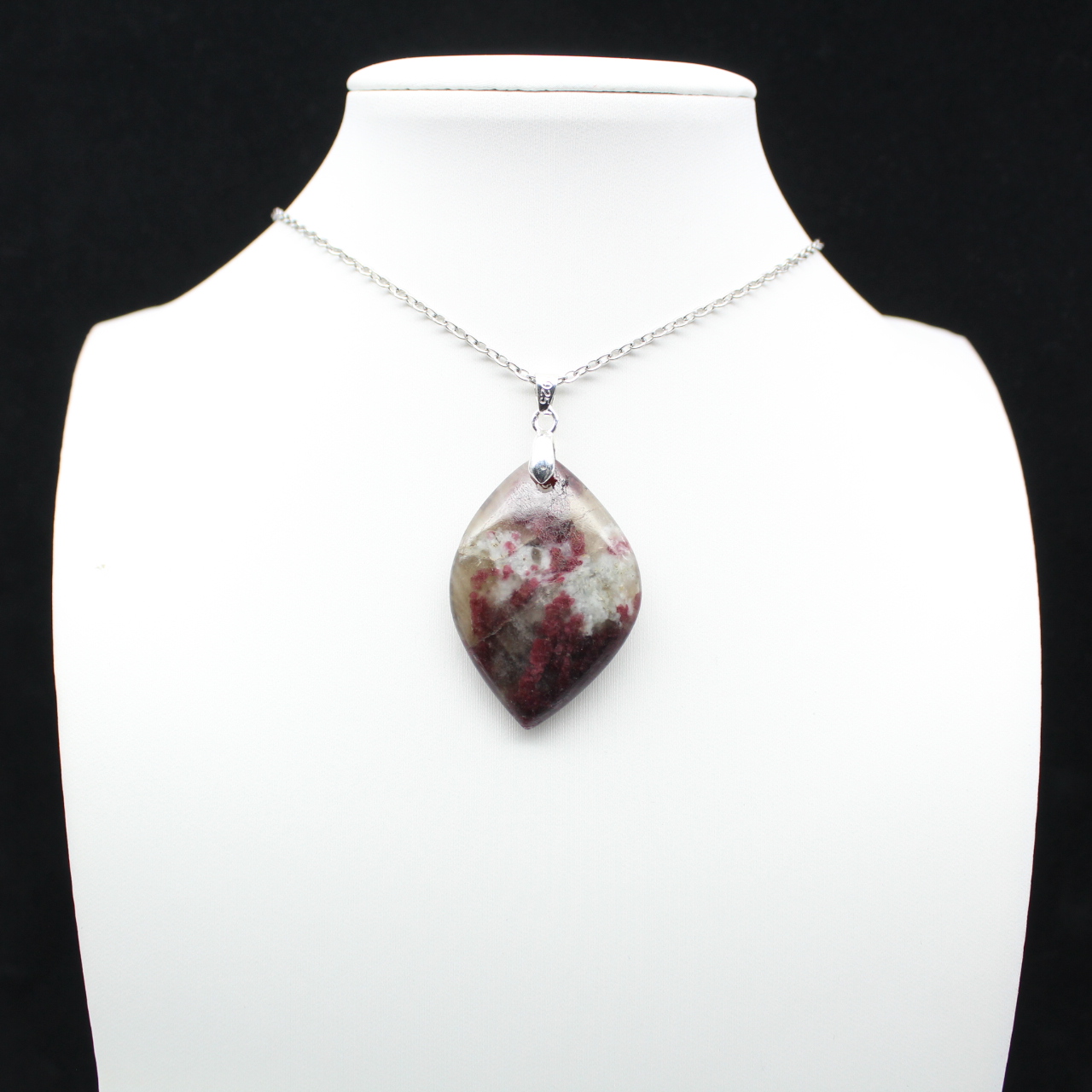 Flame Pendant with Pink Tourmaline Inclusion
