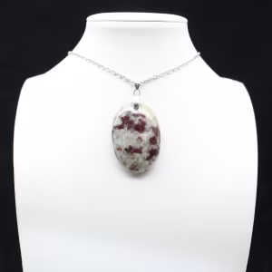 Oval Pendant with Pink Tourmaline Inclusion