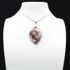 Leaf Pendant with Pink Tourmaline Inclusion - 1