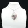 Leaf Pendant with Pink Tourmaline Inclusion - 0