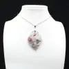 Leaf Pendant with Pink Tourmaline Inclusion - 1