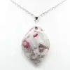 Leaf Pendant with Pink Tourmaline Inclusion - 2