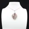 Leaf Pendant with Pink Tourmaline Inclusion - 0