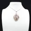 Leaf Pendant with Pink Tourmaline Inclusion - 1