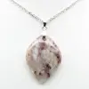 Leaf Pendant with Pink Tourmaline Inclusion - 2