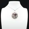 Round Pendant with Pink Tourmaline Inclusion - 1