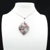 Leaf Pendant with Pink Tourmaline Inclusion - 1