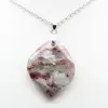 Leaf Pendant with Pink Tourmaline Inclusion - 2