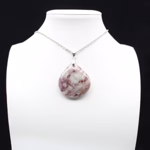 Pink Tourmaline Inclusion Drop Pendant