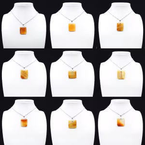 Square carnelian pendant