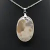 Oval Flower Agate Pendant - 1