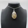 Teardrop Flower Agate Pendant - 0