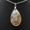Teardrop Flower Agate Pendant - 1