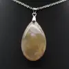 Teardrop Flower Agate Pendant - 2