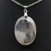 Oval Flower Agate Pendant - 1