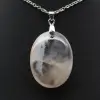 Oval Flower Agate Pendant - 2