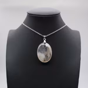 Oval Flower Agate Pendant