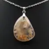 Teardrop Flower Agate Pendant - 1