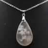 Teardrop Flower Agate Pendant - 2