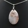 Oval Flower Agate Pendant - 1