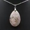 Oval Flower Agate Pendant - 2