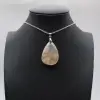 Teardrop Flower Agate Pendant - 0