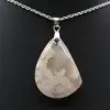 Teardrop Flower Agate Pendant - 1