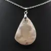 Teardrop Flower Agate Pendant - 2